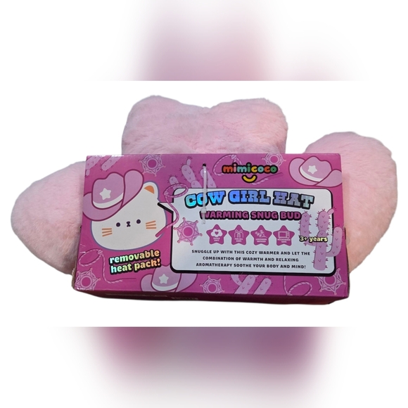 Mimicoco Pink Cowgirl Hat Plush Snug Bud Infused Super Soft Warming Rodeo Star - Picture 2 of 5